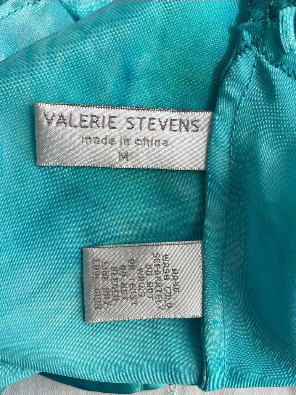Valerie Stevens Cami Top Medium Turquoise Tie Dye Lace Trim Mermaidcore Fairy - Picture 4 of 8